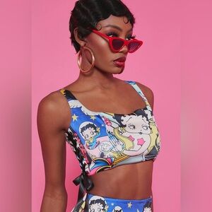 Dolls kills X Betty boop JOURNEY WITH ME BUSTIER TOP